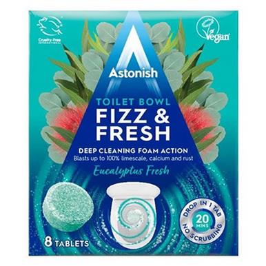 Astonish C2155 Toilet Bowl Tablets Fizz & Fresh Eucalyptus Fresh Pack of 8