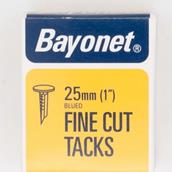 Bayonet Blued Tacks 25mm 40g Pack. Display Of 24 Boxes