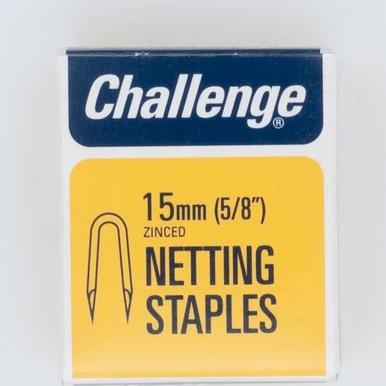 Bayonet Netting Staples Zinc Plated 15mm 40g Pack. Display Of 24 Boxes