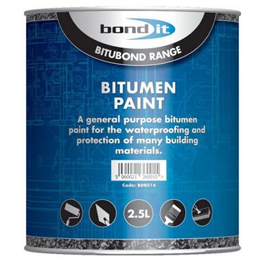Bond It BDB016 Black Bitumen Paint 2.5L