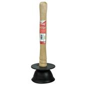 Kingfisher (WOODP1) 4.5inch (11cm) Wooden Handled Sink Drain Plunger