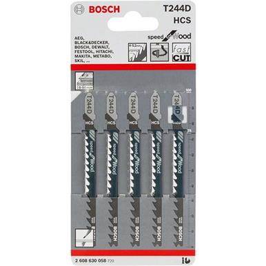Bosch T244D Wood Jigsaw Blades Pack of 5