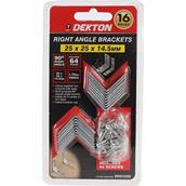 DEKTON DH01030 Right Angle Brackets 25 x 25 x14.5mm Pack of 16
