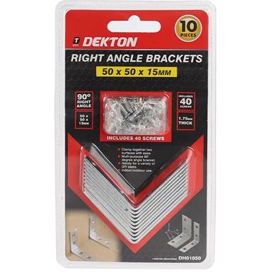DEKTON DH01050 Right Angle Brackets 50 x 50 x15mm Pack of 10