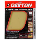 Dekton DT30610 Assorted Sandpaper Sheets Pack of 10