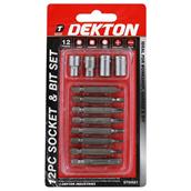 Dekton DT65421 12pc Socket and Bit Set