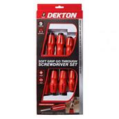 Dekton DT65525 Go Through Screwdriver Set Soft Grip 6pc