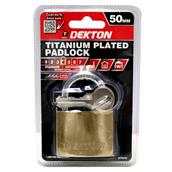 Dekton DT70133 50mm Iron Padlock Titanium Plated