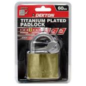 Dekton DT70135 60mm Iron Padlock Titanium Plated