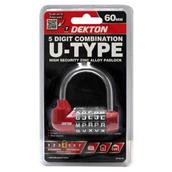 Dekton DT70176 5 Digit U Type Zinc Alloy Combination Padlock