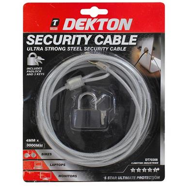 Dekton DT70308 Security Cable & Padlock