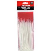 Dekton DT70455B White Cable Ties 2.5mm x 150mm Pack of 150