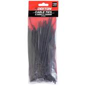 Dekton DT70456B Black Cable Ties 2.5mm x 150mm Pack of 150