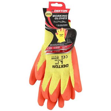 Dekton DT70718C Latex Coated Gloves Orange/Cream Size 9 (L) Pack of 12 Pairs