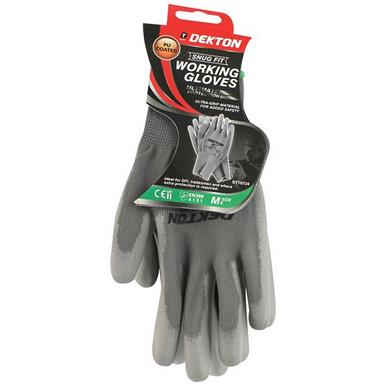 Dekton DT70724 Snug Fit PU Coated Gloves Size 8 (M) Grey Pack of 12 Pairs