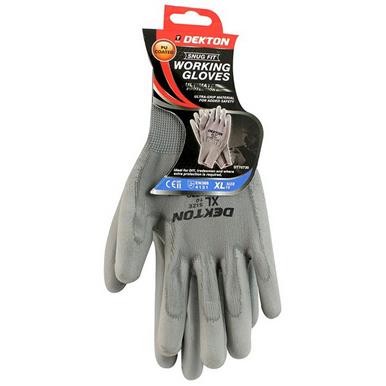 Dekton DT70730 Snug Fit PU Coated Gloves Size 10 (XL) Grey Pack of 12 Pairs