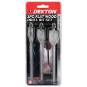 Dekton DT80288 3pc Flat Wood Bit Set