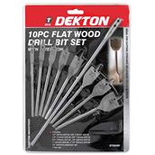 Dekton DT80290 Flat Wood Drill Set 10pc