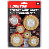 Dekton DT80505 Rotary Wheel and Cup Brush Set 6pc