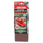 Dekton DT80672 Sanding Belts 80 Grit 75 x 457mm Pack of 3