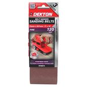 Dekton DT80674 Sanding Belts 120 Grit 75 x 457mm Pack of 3