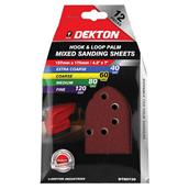 Dekton DT80730 Hook and Loop Palm Sanding Sheets 107mm x 175mm Assorted