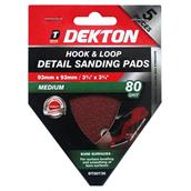 Dekton DT80736 Hook and Loop Detail Sanding Pads 93mm x 93mm 80G