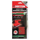 Dekton DT80746 Hook and Loop Sanding Sheets 93mm x 230mm 80G Pack of 5