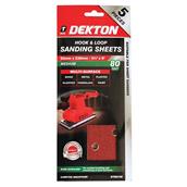Dekton DT80746 Hook & Loop Sanding  Sheets 93mm x 230mm 80G Pack of 5