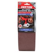 Dekton DT80830 Sanding Belts 40 Grit 100 x 610mm Pack of 3