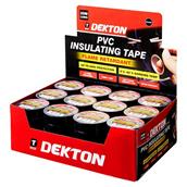 Dekton DT90857 PVC Insulation Tape Black 19mm x 20m Display of 60