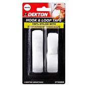 Dekton DT90868 Hook and Loop Tape White 20mm x 1m