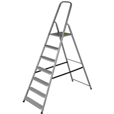 Drabest STD7125 Domestic Steel Step Ladder 7 Tread EN131 125Kg (Non Pro)