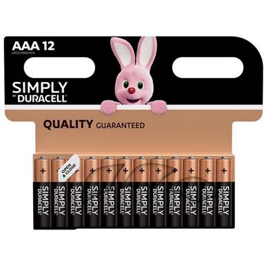 Duracell S5939 Simply AAA Batteries Card of 12