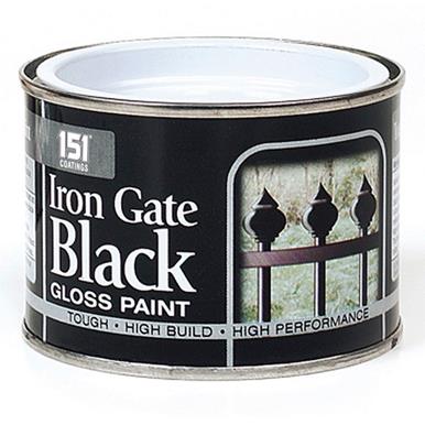 151 Coatings Iron Gate Paint Black Gloss Finish 180ml