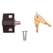 ERA 100-22 Brown Patio Push Lock and 2 Keys (Carded) * Clearance *