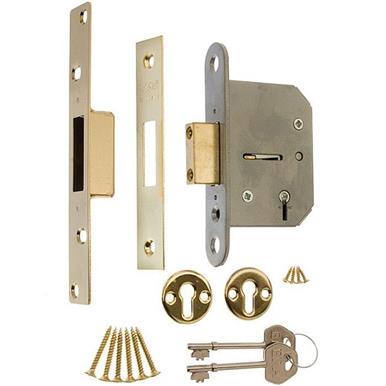 ERA 301-32 5 Lever Viscount Deadlock 76mm Electro Brass (Also Coded 301-37)
