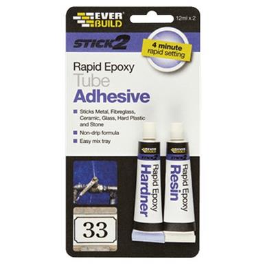Everbuild Stick 2 Rapid Epoxy Tube 12ml X 2
