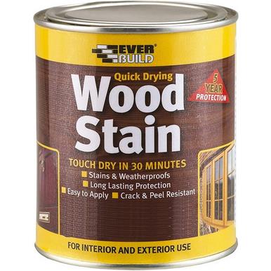 Everbuild Woodstain Satin Teak 750ml * Stock Clearance *