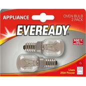 Eveready S1023 Oven Bulbs 25W SES Card of 2