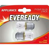 Eveready S1056 Pygmy Bulb SBC B15 15W Warm White Card of 2 /Box of 10 Cards