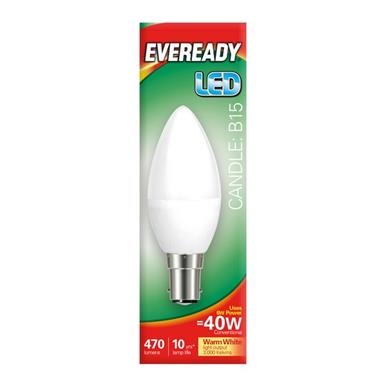 Eveready S13612 LED Candle Opal SBC B15 5W (40W) Warm White 470LM Box of 5