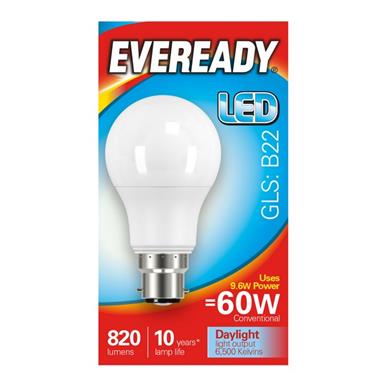 Eveready S13623 LED GLS BC B22 9W (60W) Daylight 806LM Box of 5