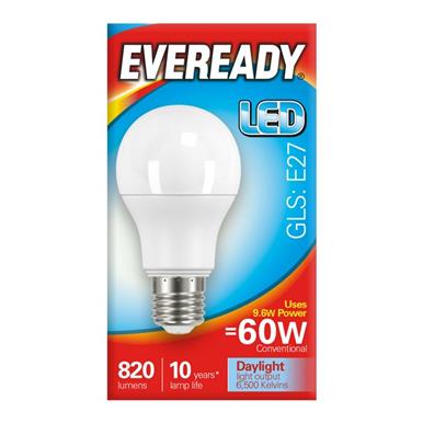Eveready S13625 LED GLS ES E27 9W (60W) Daylight 806LM Box of 5