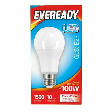 Eveready S14317 LED GLS ES E27 14W (100W) Cool White 1521LM Box of 5