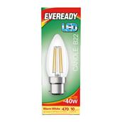 Eveready S15475 LED Filament Candle Bulb BC B22 4W (40W) Warm White 470LM Box of 5