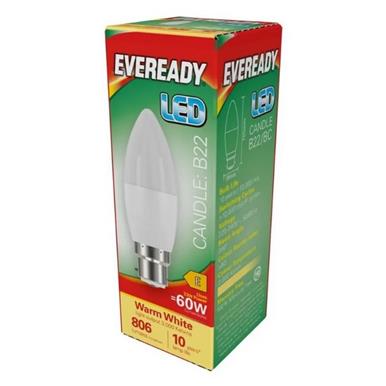 Eveready S17375 LED Candle Opal BC B22 7W (60W) Warm White 806LM Box of 5