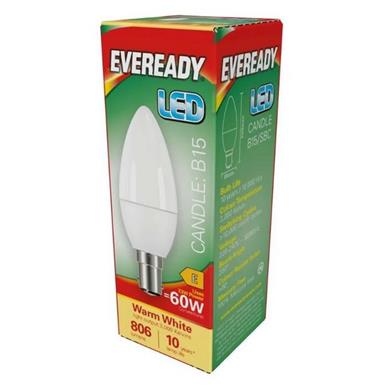 Eveready S17381 LED Candle Opal SBC B15 7W (60W) Warm White 806LM Box of 5