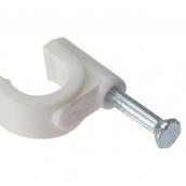 Forge Round Cable Clip 4-5mm White Box of 200