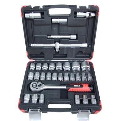 Hilka 1/2&quot; Drive Socket Set Metric 32Pc